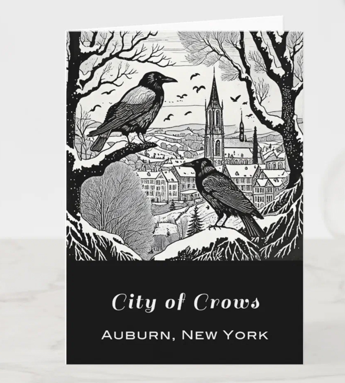 City of Crows 5 by 7 blank greeting card
